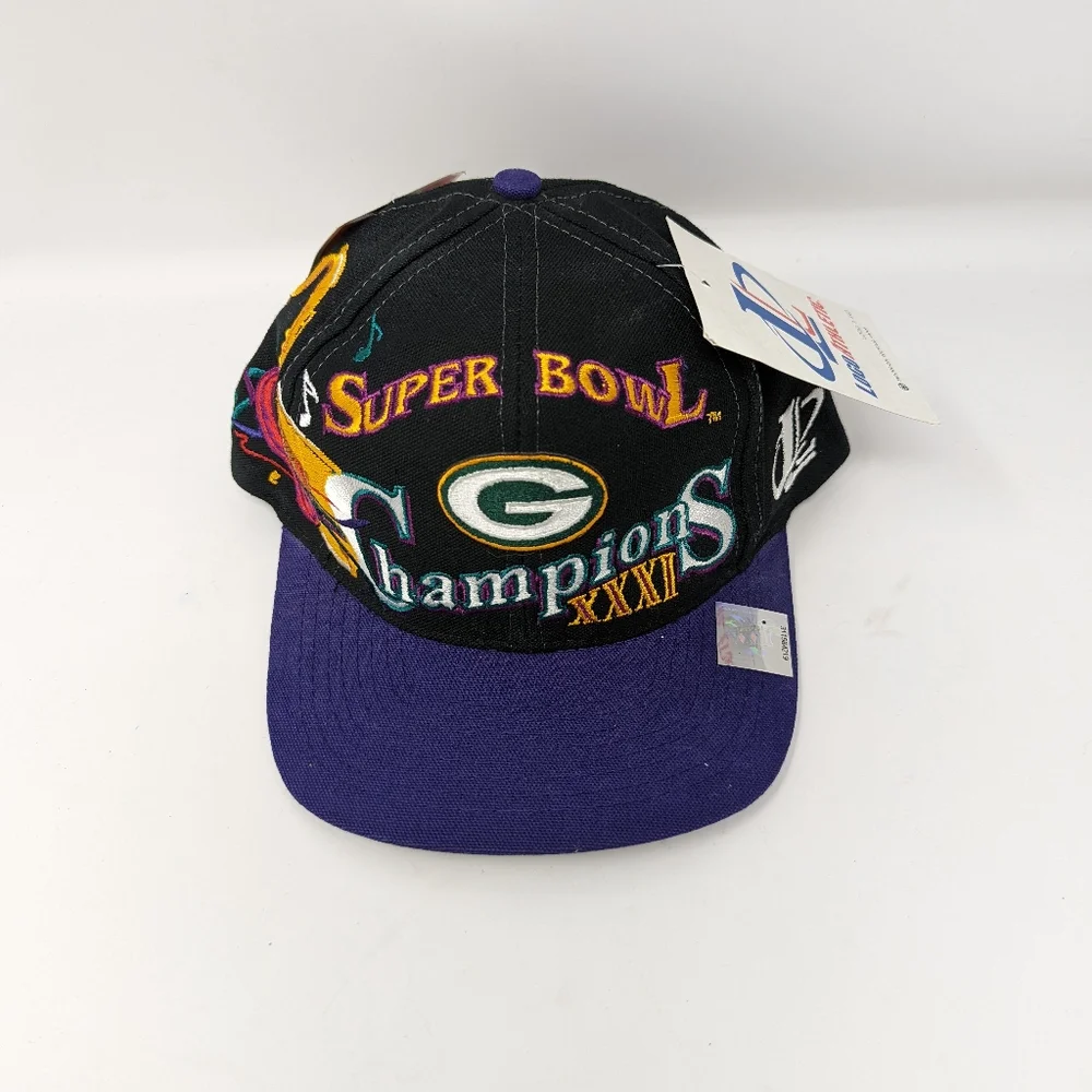 VTG NWT Green Bay Packers Snapback  Cap Hat Super Bowl XXXI 31 Logo Athletic NFL